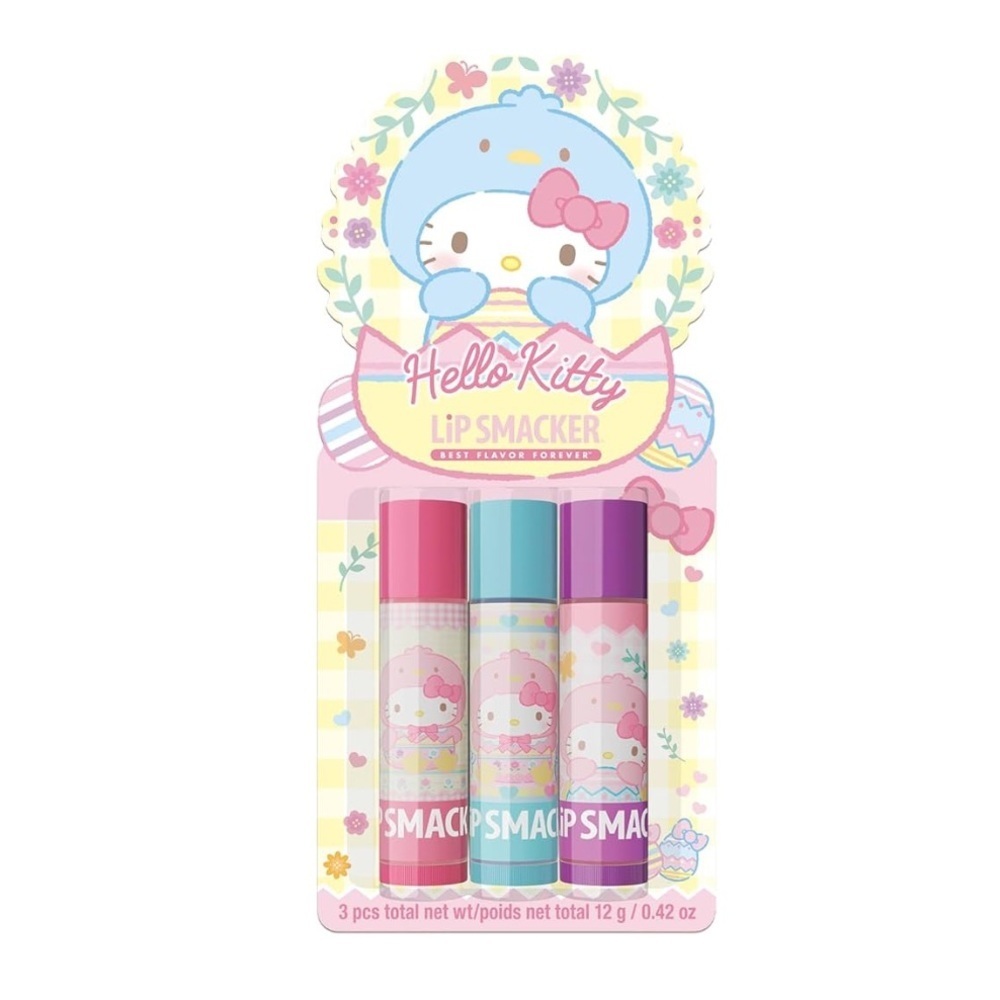 Lip Smacker Hello Kitty Lip Balm Trio Guava Raspberry Cherry Sanrio 3pc Set NEW